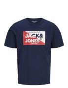 Jack & J S Jjnolan Tee Ss Crew Neck Jnr Marinblå