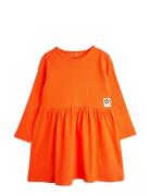 Mini Rodini Solid Rib Ls Dress Orange