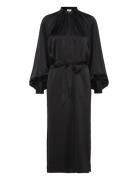 Belted Long Sleeve Dress Maxiklänning Festklänning Black Filippa K