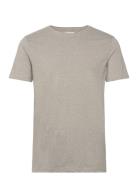 Lindbergh Mouliné O-Neck Tee S/S Grå