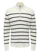 ONLY & SONS Onsphil Reg 12 Cotton Half Zip Knit Noos Vit