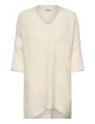 Nmvera 3/4 Light V-Neck Knit Dd Tops Knitwear Jumpers Cream NOISY MAY