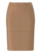 Selected Femme Slfmaily Hw Leather Skirt Noos Brun