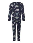 Lindex Pyjama Vehicle Dino Blå