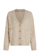 Tommy Hilfiger Soft Wool Cable Cardigan Beige