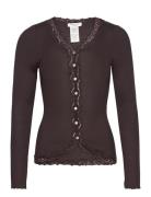 Rosemunde Silk Cardigan W/ Lace Brun