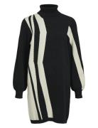 Object Objray L/S Knit Rollneck Dress Aop Noos Svart