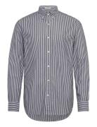 Reg Classic Poplin Stripe Shirt Tops Shirts Casual Black GANT