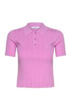 Mango Polo-Neck T-Shirt Rosa