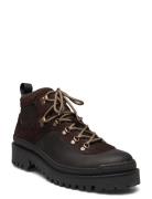 Boots - Flat - With Laces Snörade Stövlar Brown ANGULUS