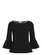 Visola 3/4 O-Neck Contrast Top/Ka Tops T-shirts & Tops Long-sleeved Bl...