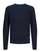 Jack & J S Jjpannel Knit Crew Neck Aw24 Marinblå