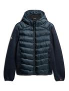 Superdry Hooded Knit Storm Hybrid Jkt Marinblå