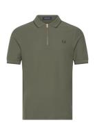 Fred Perry Crepe Pique Z/N Polo Shrt Grön