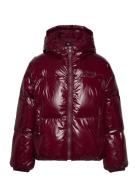 New York Glossy Puffer Jacket Fodrad Jacka Burgundy Tommy Hilfiger