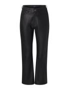 Lola High-Rise Leather Pants Bottoms Trousers Leather Leggings-Byxor B...