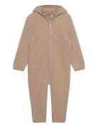 Pram Suit Wool Fleece Outerwear Fleece Outerwear Fleece Suits Beige Hu...