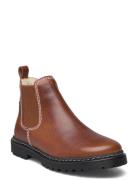 Booties - Flat - With Elastic Vinterkängor Med Kardborreband Brown ANG...