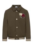 Les Deux Felipe Varsity Wool Jacket Kids Khaki Green