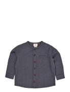 Copenhagen Colors Check Shirt W. Placket Marinblå