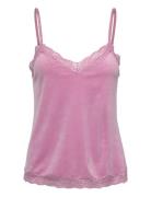 Hunkemöller Cami Velours Scallop Lace Rosa