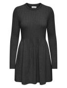 Onlfia Ls Cable Dress Knt Noos Kort Klänning Grey ONLY