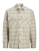 Jack & J S Jprraymond Melange Check Ls Overshirt Sn Beige