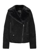 Jofama Awa Shearling Suede Biker Svart