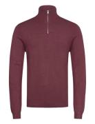 Lindbergh Ecovero Half Zip L/S Knit Burgundy