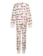 Geggamoja Two Piece Pyjamas Santa Dogs 65 86/92 Multi/patterned