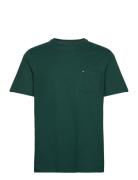 Essential Solid Pocket Tee Tops T-shirts Short-sleeved Green Tommy Hil...