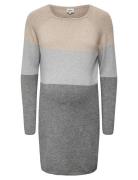 Olmlillo L/S Dress Knt Knälång Klänning Grey ONLY