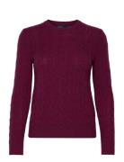 Polo Ralph Lauren Cable-Knit Wool-Cashmere Sweater Burgundy