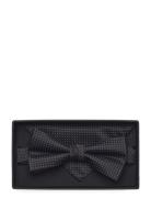 Polyester Bow Tie With Dots Fluga Black Lindbergh Black