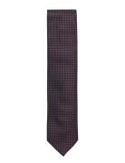 Polyester Tie W?. Pattern 7 Cm Slips Burgundy Lindbergh Black