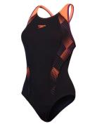 Speedo Womens Placement Laneback 1 Pc Svart