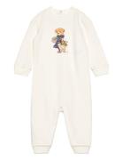 Ralph Lauren Baby Polo Bear Fleece Coverall Vit