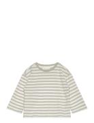 Mango Striped Cotton T-Shirt Grön