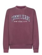 Tommy Jeans Tjw Rlx Varsity Crew Burgundy