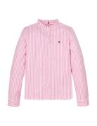 Tommy Hilfiger Ruffle Collar Blouse Ls Rosa