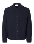 Slhnealy Ls Knit Shirt Jacket Noos Ulljacka Jacka Navy Selected Homme