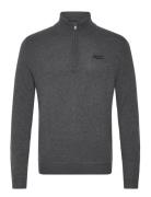 Superdry Essential Emb Knit Half Zip Grå