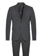 Plain Mens Suit Kostym Grey Lindbergh