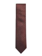 Structured Linen Blend Tie 7 Cm Slips Brown Lindbergh Black