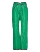 Pompay Pants Bottoms Trousers Leather Leggings-Byxor Green Hosbjerg