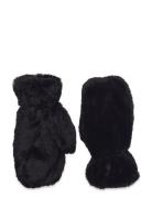 Lindex Mittens Fake Fur Svart