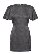 Short Sleeve Mini Dress Kort Klänning Grey ROTATE Birger Christensen