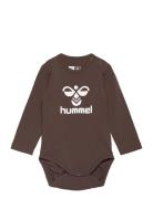 Hmlflips Body L/S Långärmad Bodysuit Brown Hummel