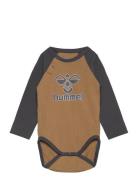 Hmlbrorson Body L/S Långärmad Bodysuit Brown Hummel