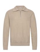 Mango Sweater With Polo-Neck Structure And Zip Beige